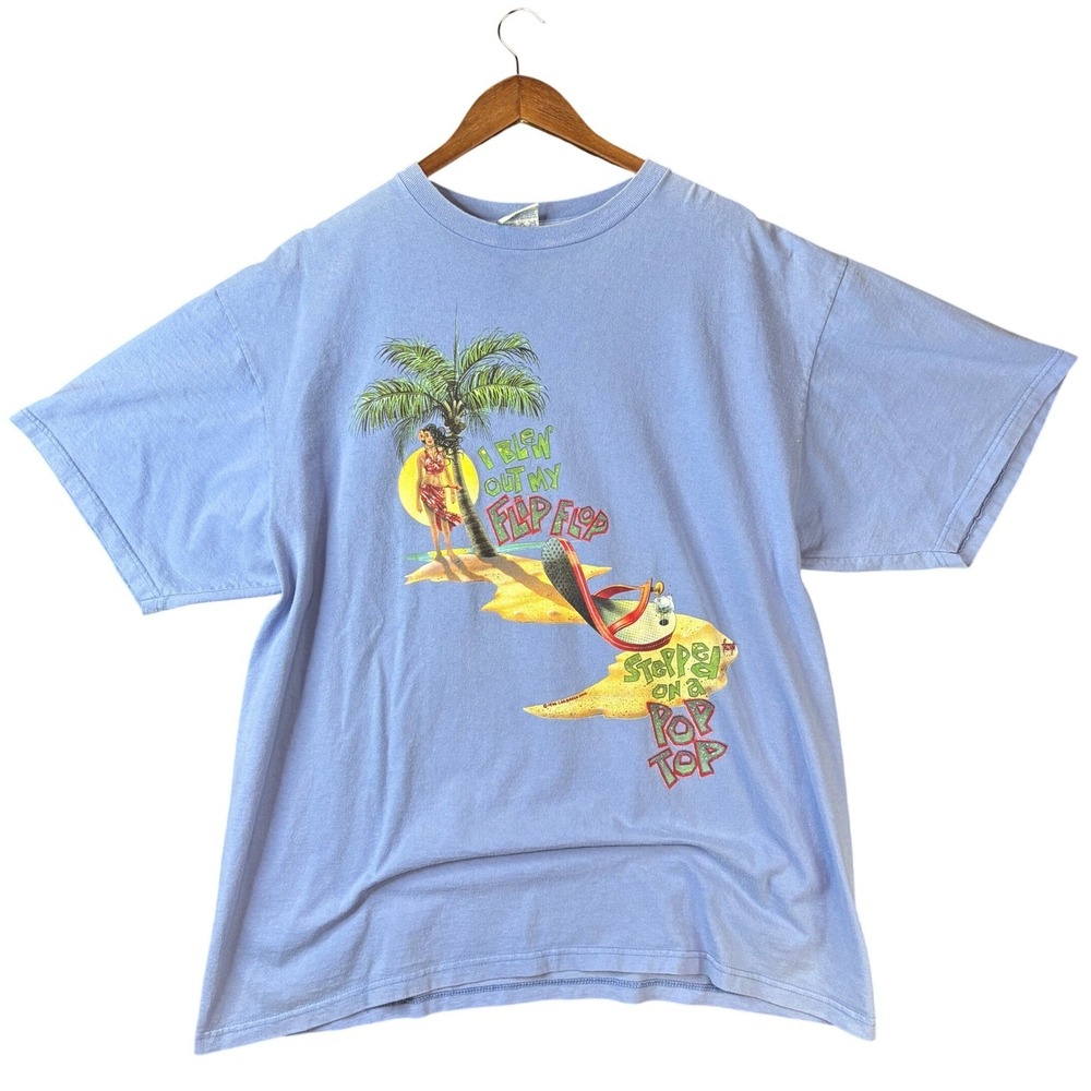 Vintage 1996 Jimmy Buffett Margaritaville T-Shirt Blue Caribbean Soul XXL